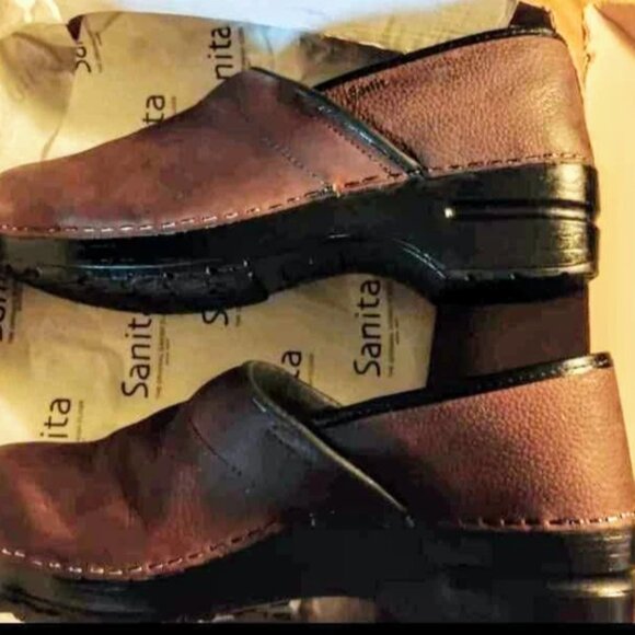 Sanita 41 Professional Oiled Brown Leather Clogs, EUC - Picture 4 of 5